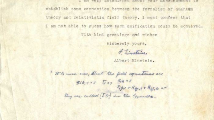 Lettre d'Albert Einstein