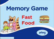 Fast Food ESL Vocabulary Memory Game – Hamburger, bread, hot dog