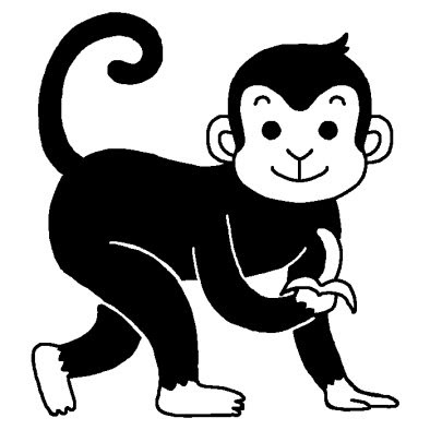 かっこいい 猿 イラスト 白黒 Lumbungimg4dg