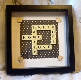 scrabble art. faith, love,hope.family.home.   contact scrabblecreations@gmail.com