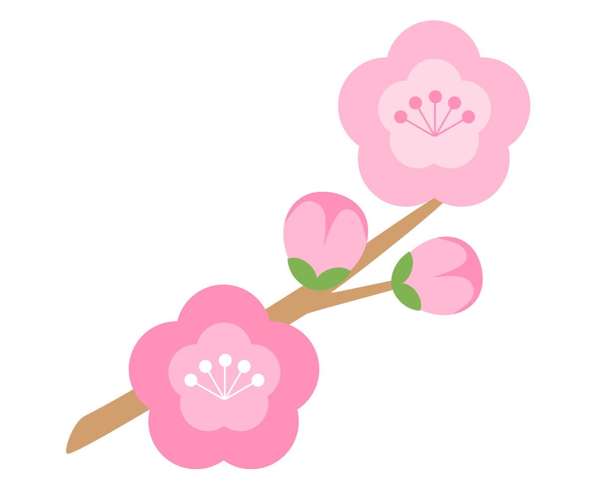75 梅 イラスト 背景透過 スーパーイラストコレクション