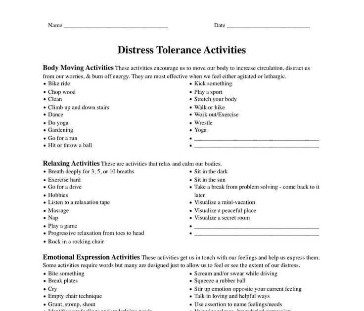 Trauma Worksheets For Adults