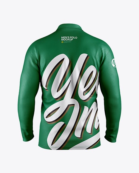 Download Mens Polo With Long Sleeve Back View Jersey Mockup PSD ...
