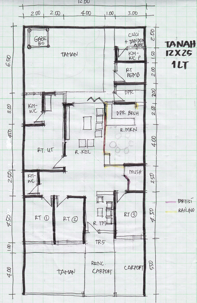 Desain Rumah Lebar 10 Meter 1 Lantai - Contoh O
