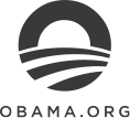 A black and white obama.org logo 