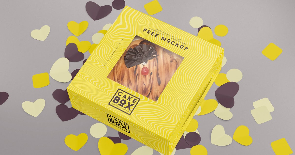 Download Free Lovely Cake Box Mockup ZippyPixels