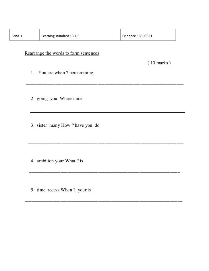 Soalan English Year 3 Paper 1 - Muharram ee