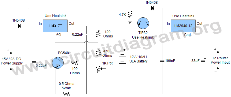 The following diagrams show what devices need to be used to obtain an internet connection form multiple devices. Backup Power Supply For Router Modem Circuit Diagram