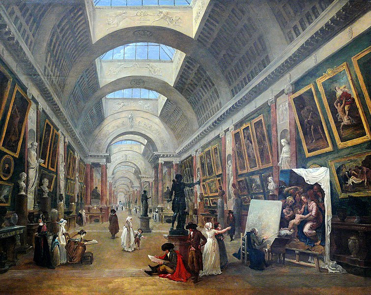 Fichier:Hubert Robert - Projet d'aménagement de la Grande Galerie du Louvre (1796).JPG