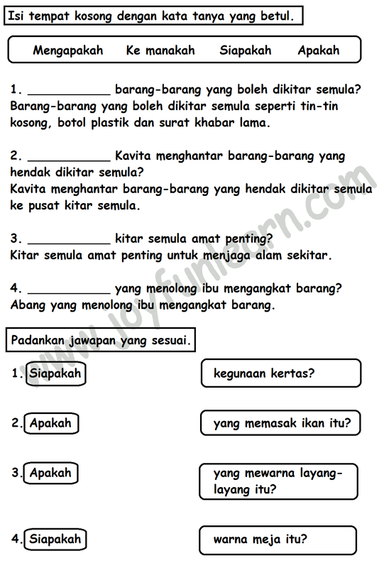 Soalan English Tahun 2 - Muharram ee