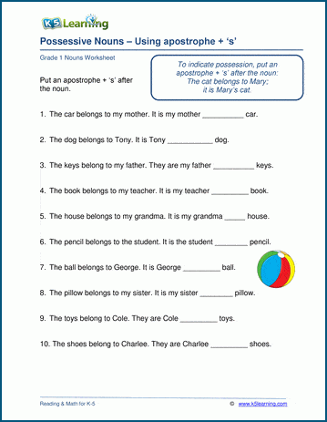 42 free grade 1 grammar worksheets nouns pdf printable