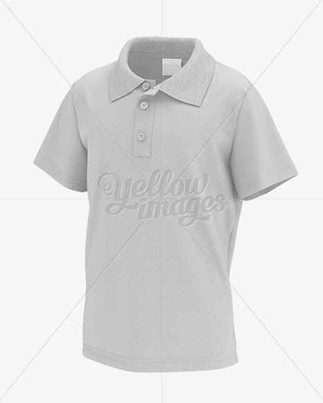 Download Download Kids Polo HQ Mockup - Half-Turned View PSD