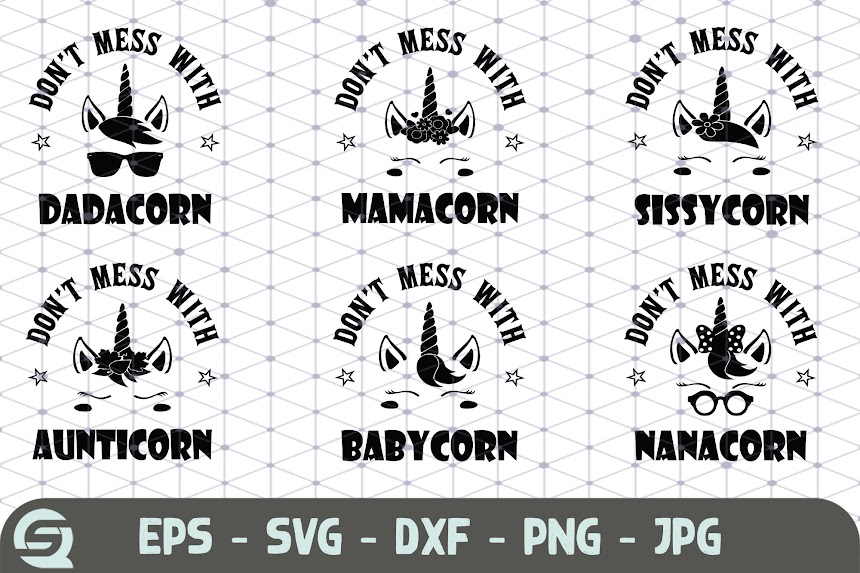 Download Free Bundle Unicorn Family SVG, PNG, EPS & DXF SVG, PNG ...
