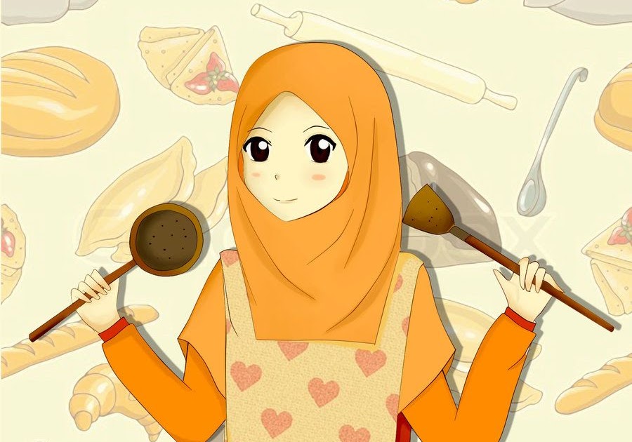 Gambar Kartun Muslimah Memasak  Koleksi Gambar HD