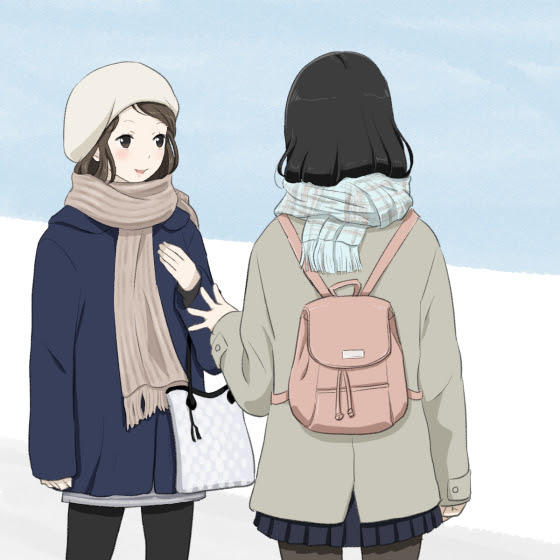 最高マフラー 女の子 後ろ姿 イラスト 無料イラスト集