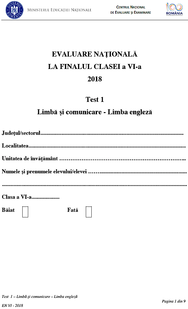 Evaluarea națională 2021 începe la 22 iunie, cu proba scrisă la limba și literatura română. Raport Narativ Evaluare Nationala Clasa A Ii A