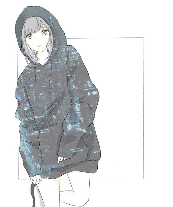 無料ダウンロード 病み かっこいい ヘッドホン パーカー 女 イラスト