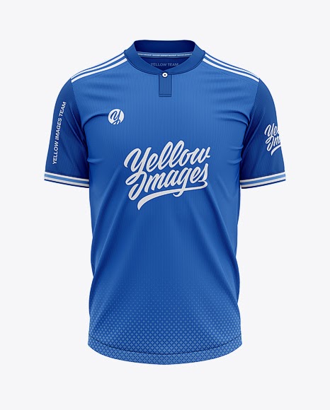 Download Men's Henley Collar Soccer Jersey Mockup - Front View ...