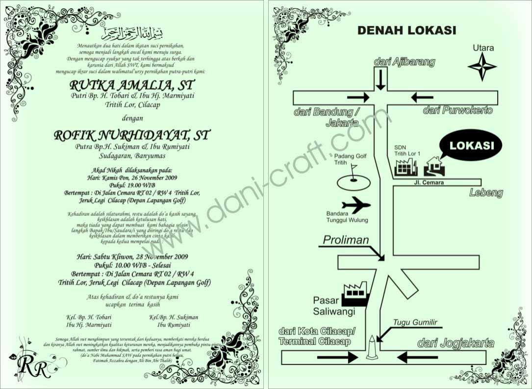 Contoh Surat Undangan Pernikahan Islami - Contoh Isi Undangan