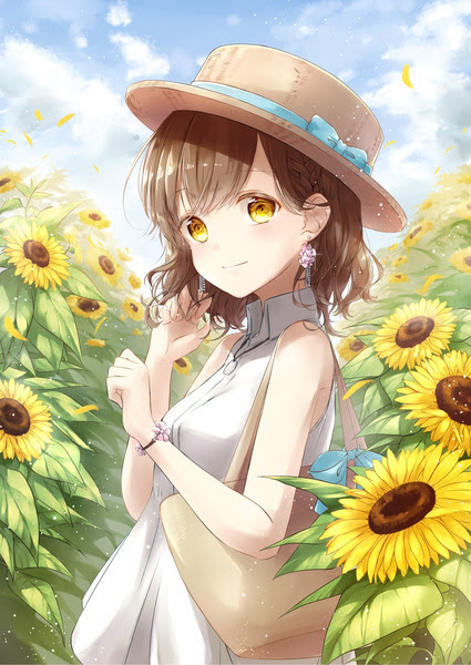 最新ひまわり 畑 イラスト 女の子 ただのディズニー画像