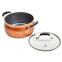 Tasty 5 quart dutch oven with lid diamond non-stick in copper finish