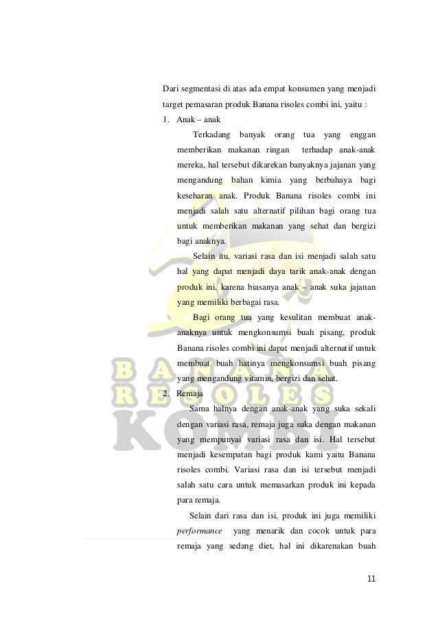 Contoh Bisnis Plan Makanan Sehat - Kimcil I