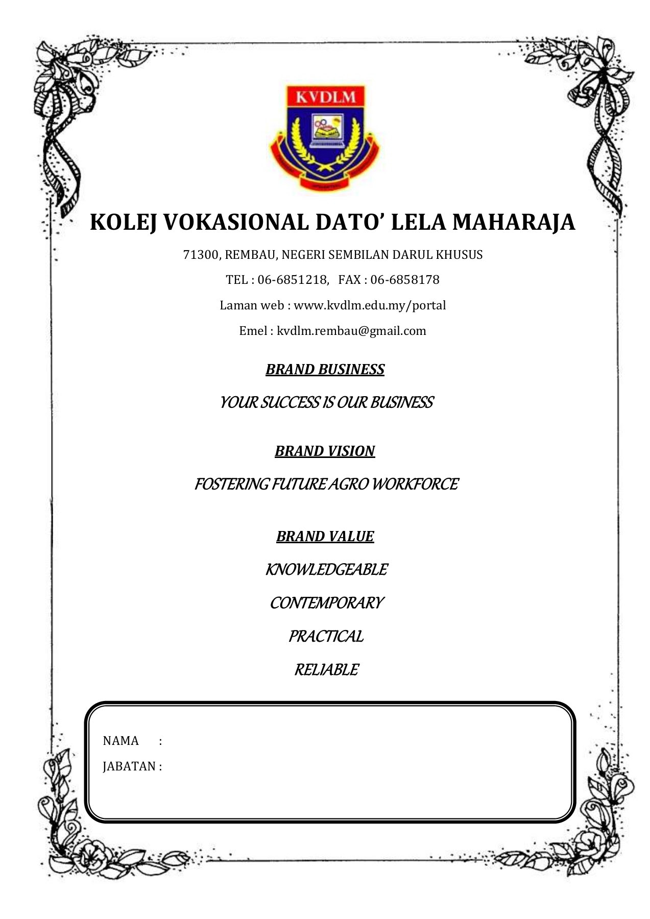 Bidang Kolej Vokasional 2017