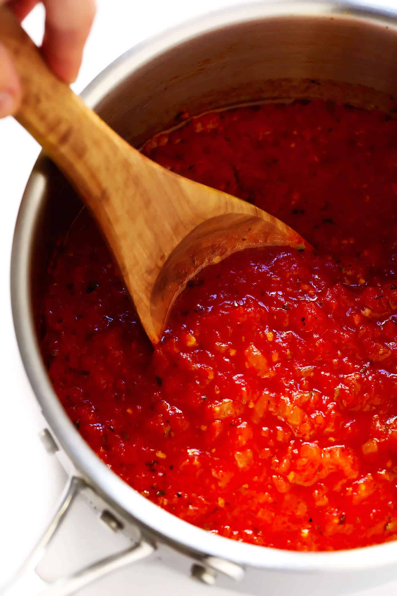 Tomato sauce and tomato paste cans (3 cans) with water and add to mixture bring sauce to. The Best Marinara Sauce Recipe Gimme Some Oven