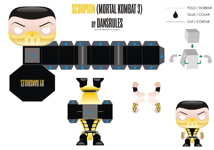 Maybe you would like to learn more about one of these? Scorpion From Mortal Combat 3 Paper Craft Model Free Printable Papercraft Templates