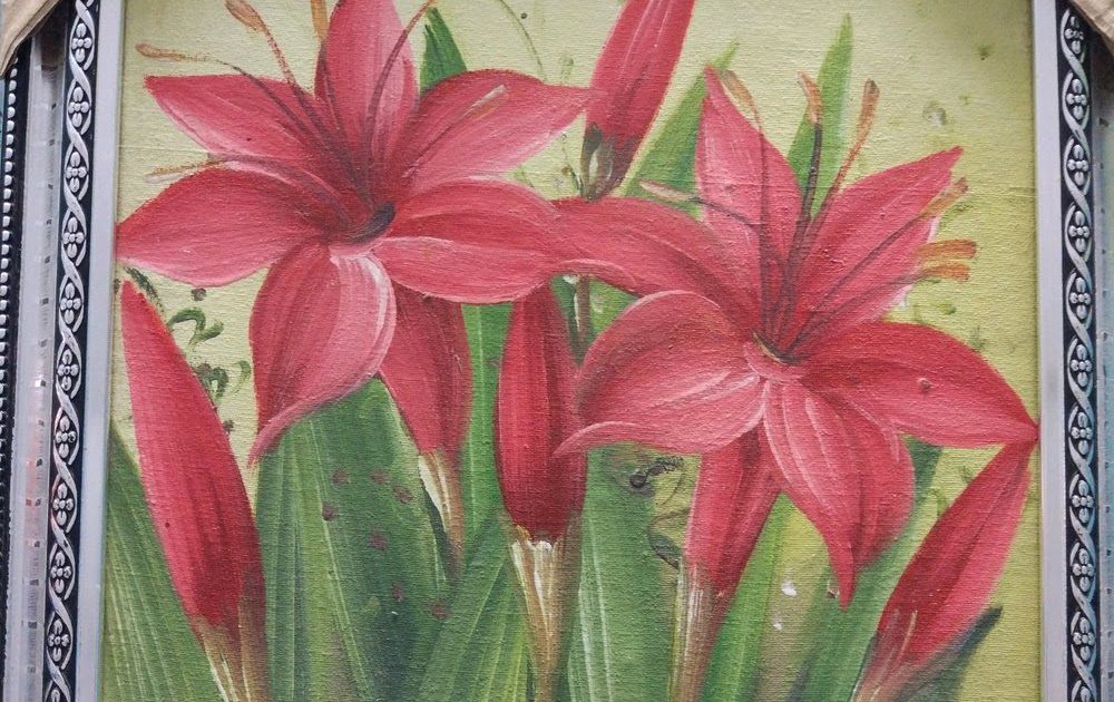 58 Gambar Lukisan  Bunga  Di Kanvas 