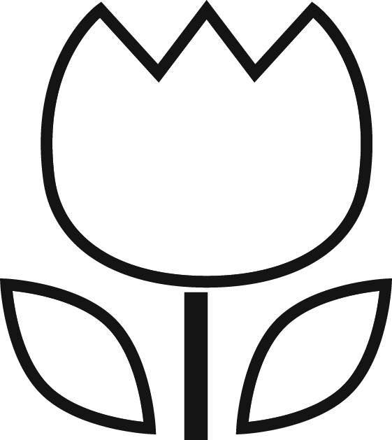 上チューリップ イラスト 白黒 美しい花の画像