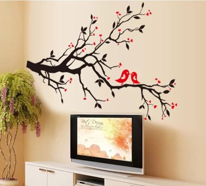 11 Lukisan  Dinding Pohon  Sakura Gambar Kitan