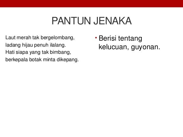 Contoh Pantun Jenaka