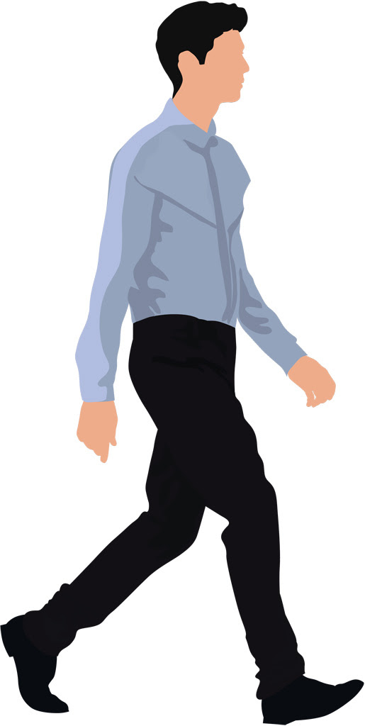 無料イラスト画像 新鮮な人 歩く イラスト フリー