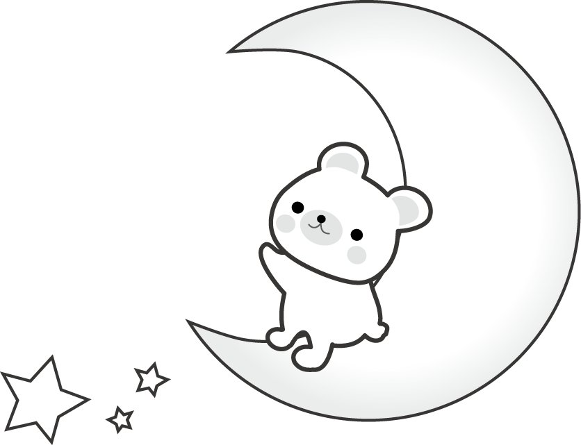 動物の画像について 最高月 イラスト 白黒