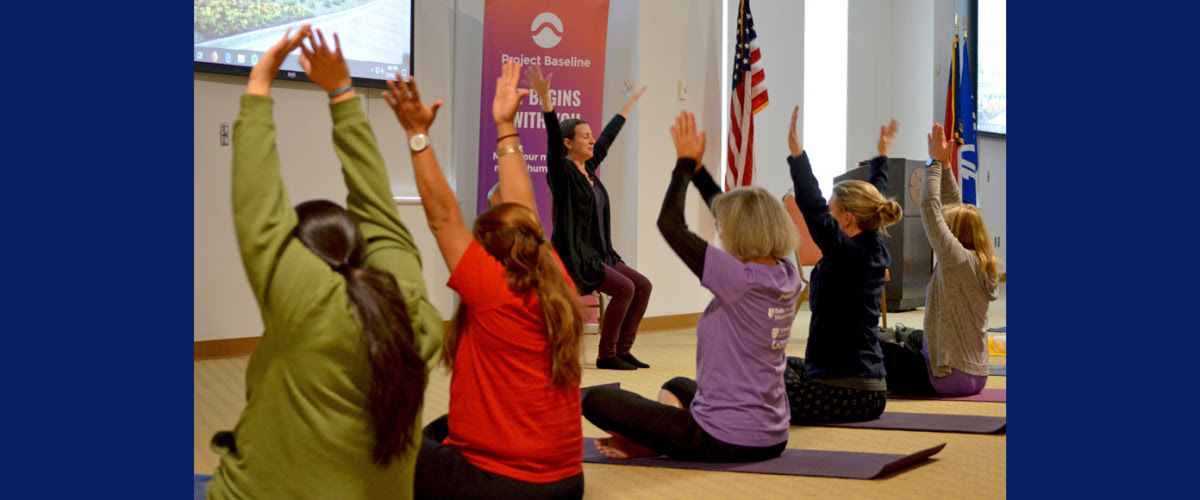 Baseline study participants enjoying a yoga session.