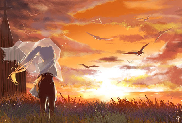 すべての花の画像 驚くばかり壁紙 夕焼け イラスト