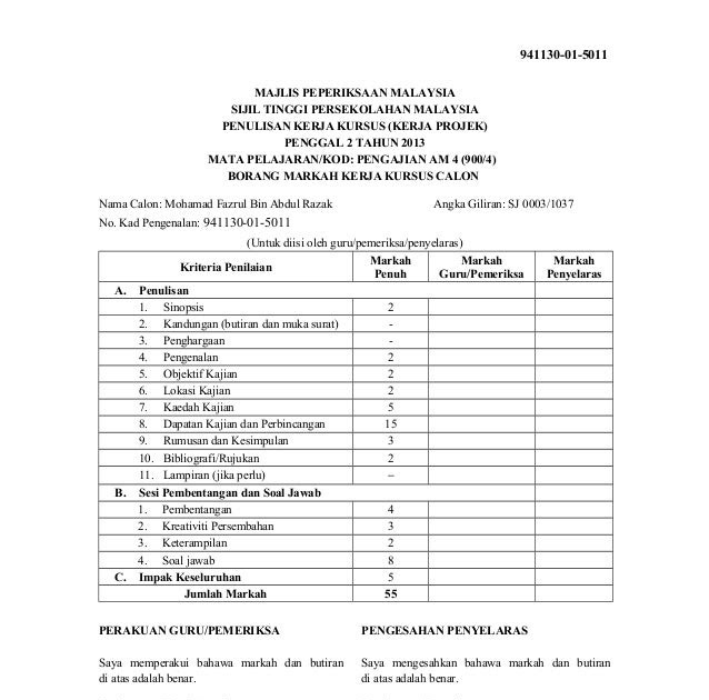 Contoh Borang Soal Selidik Pencemaran Udara - Toast Nuances