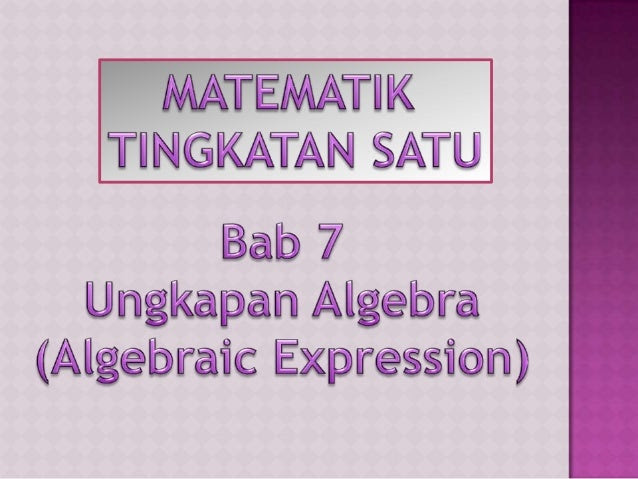 Soalan Algebra Tingkatan 5 - Lamaran U