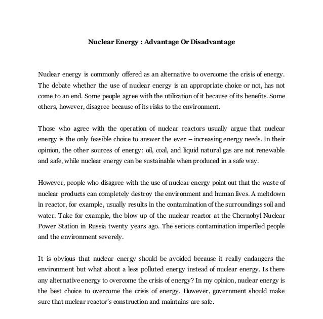 Contoh Discussion Text Nuclear Energy - Jun Contoh