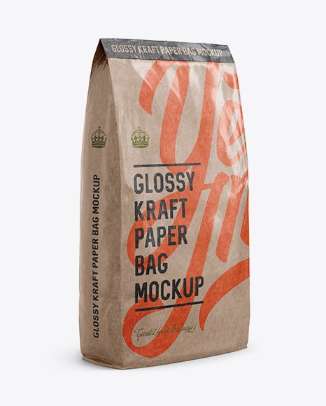 Download Download Glossy Kraft Paper Bag Mockup - Halfside View ...