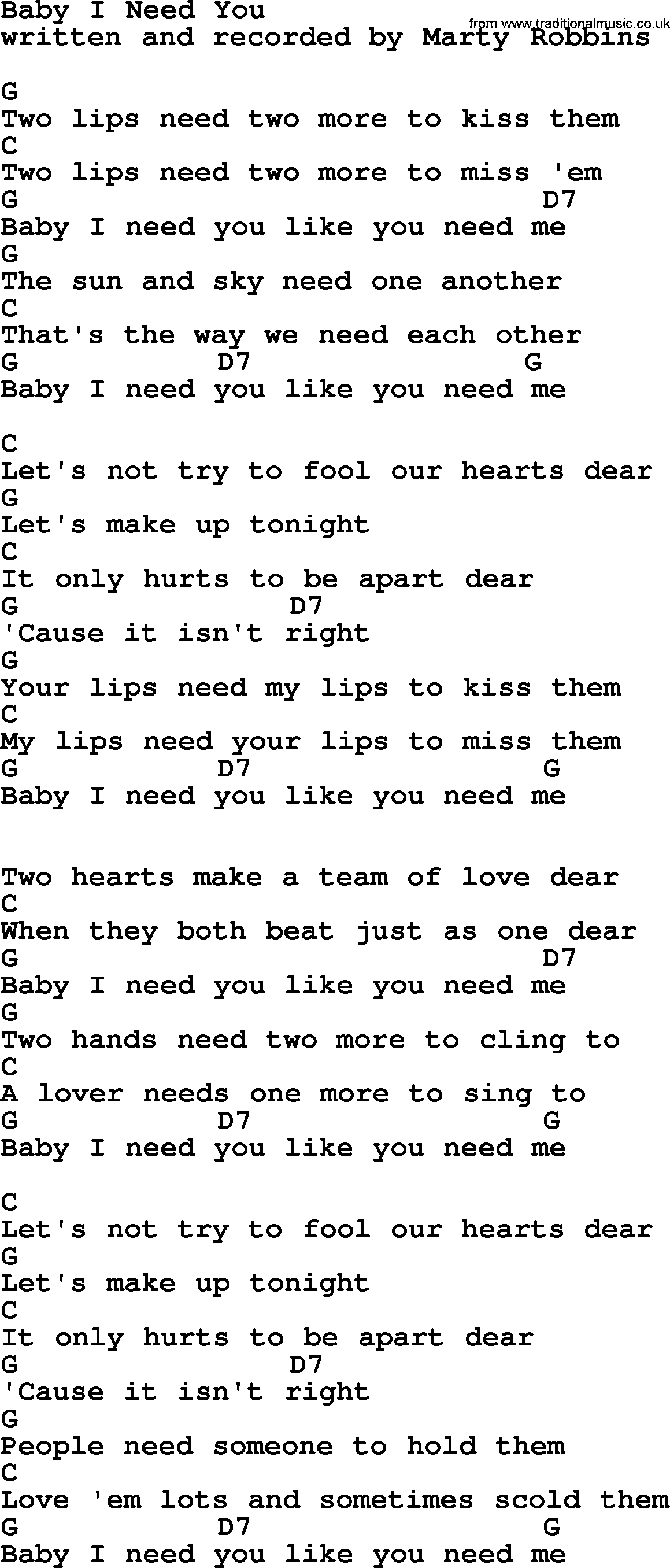 I Need You Baby Lyrics Lyricswalls