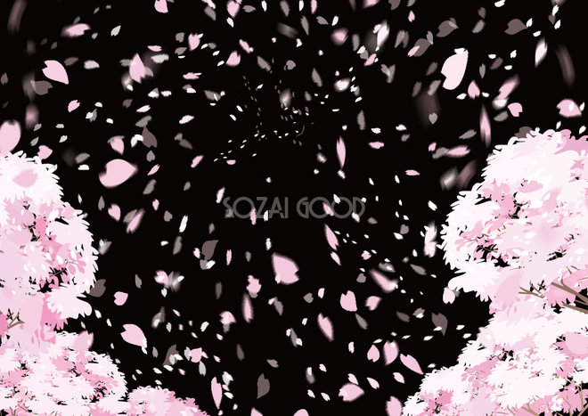 ラブリー桜 吹雪 桜 イラスト かっこいい ディズニー帝国