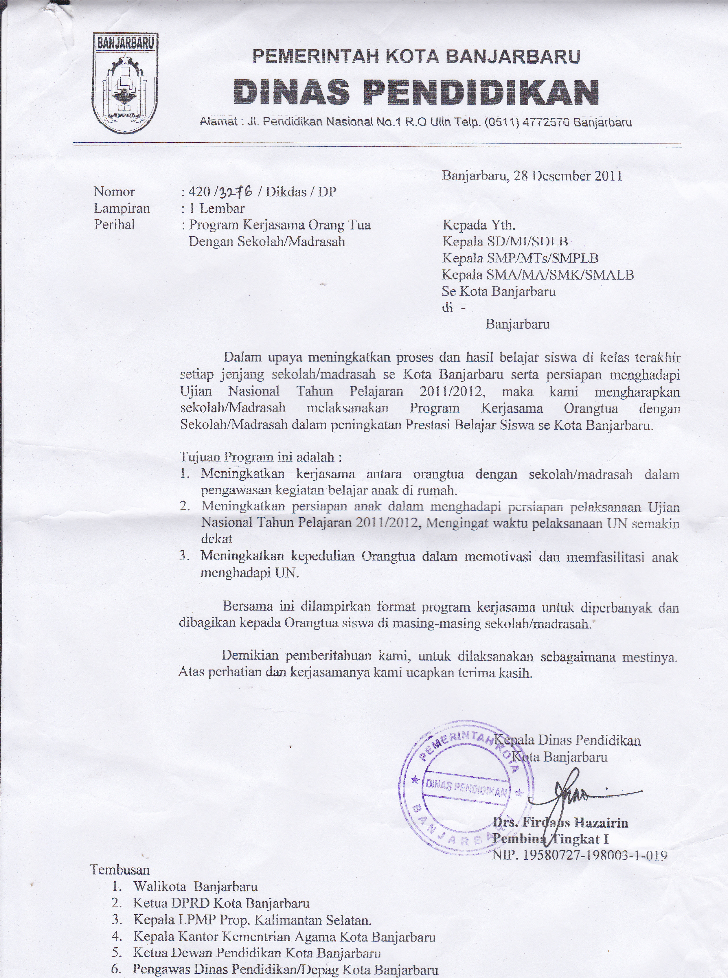 Contoh Surat Undangan Resmi Sekolah Dinas Perusahaan