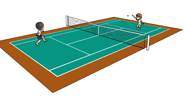 テニス コート イラスト 家のイラスト