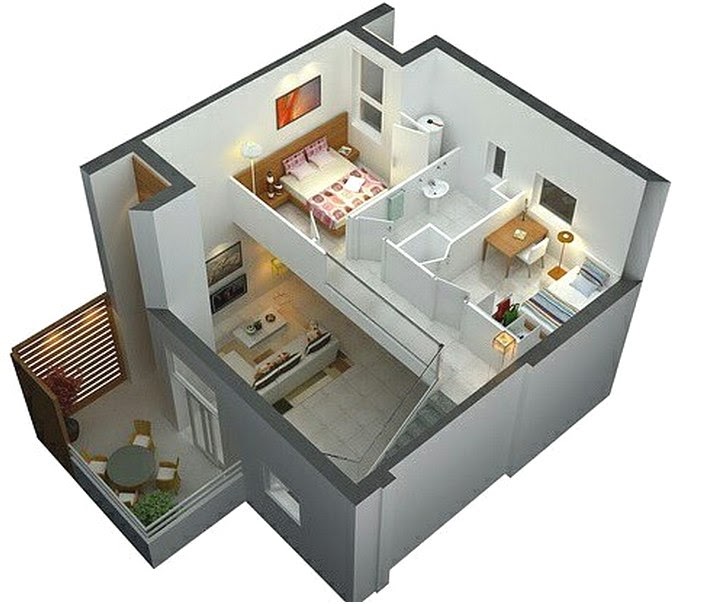 Desain Rumah Minimalis 2 Lantai Ukuran 9x12