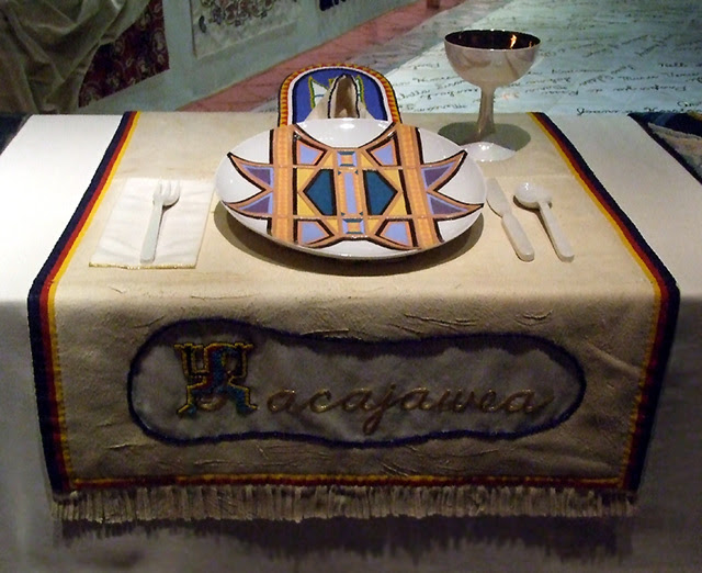 The dinner party by judy chicago is an icon of feminist art, which represents 1,038 women in history—39 women are represented by place settings and another 999 names are inscribed in the heritage floor on which the table rests. Ipernity Setting For Sacajawea In The Dinner Party By Judy Chicago In The Brooklyn Museum August 2007 By Laurieannie