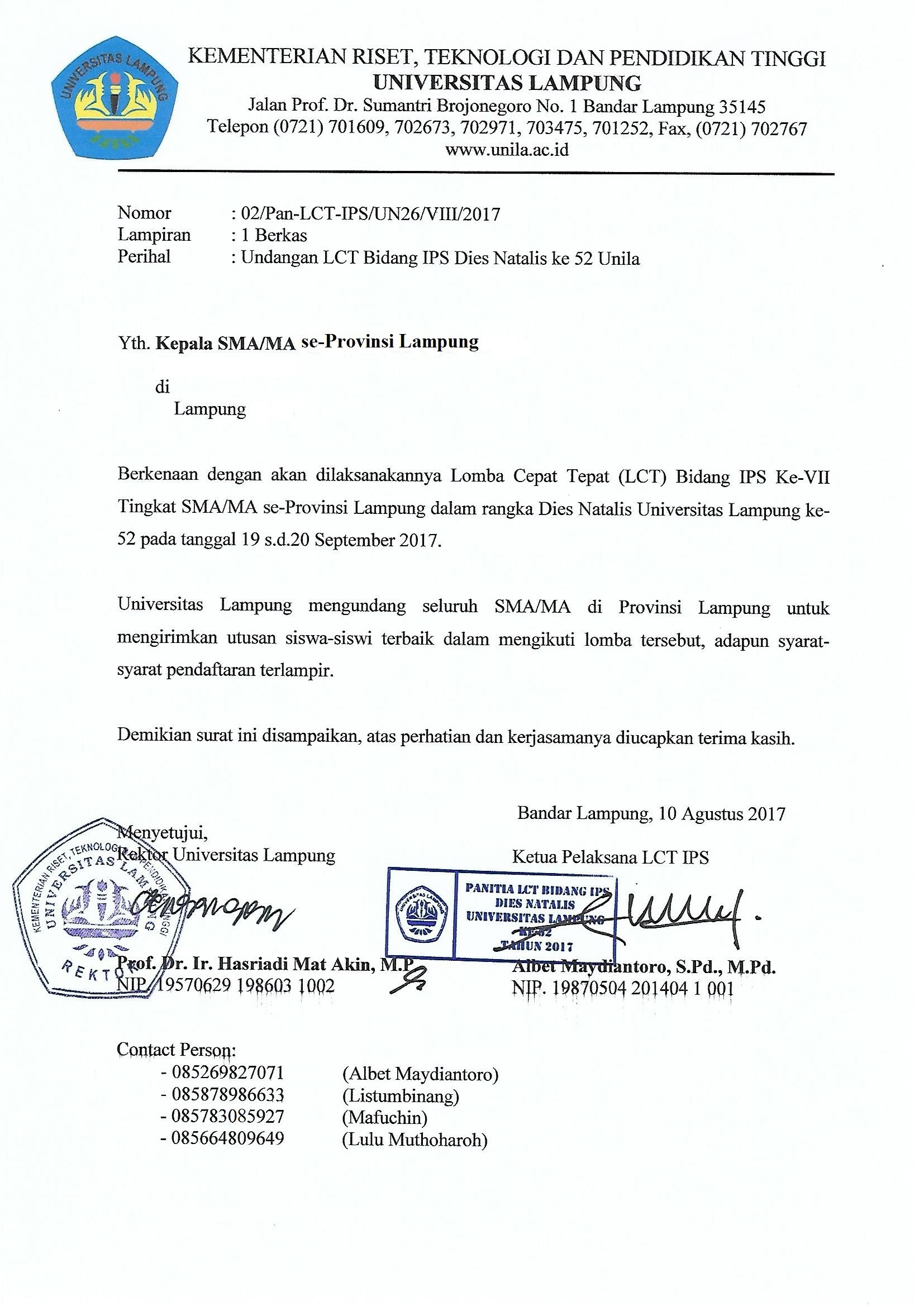 73 Contoh Surat Undangan Acara Dies Natalis Gratis Terbaru ...