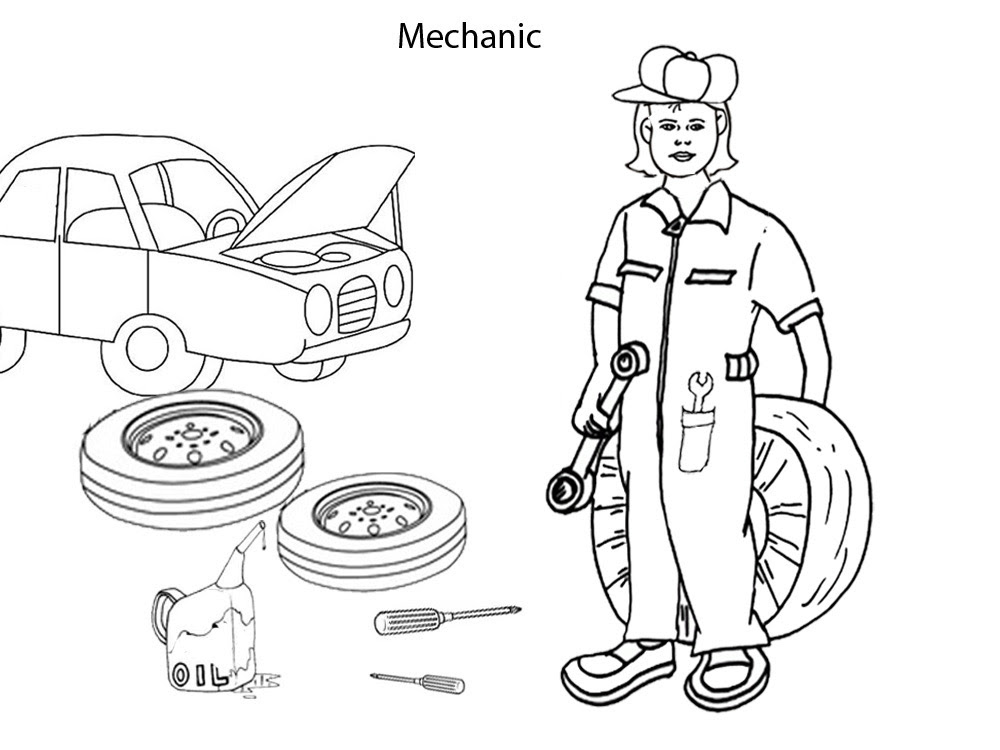 Download 200+ Mechanic Coloring Pages PNG PDF File - Free PSD Mockups