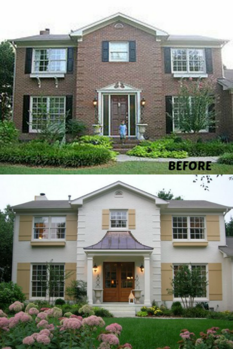 Painted brick homes have been around for a long time. 20 Home Exterior Makeover Before And After Ideas